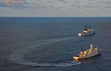 fishing vessels in open ocean